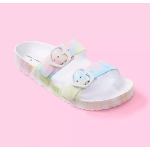 Stoney Clover Lane x Target Rainbow Tie Dye Slide Sandals Size 8 NEW WITH TAGS - Picture 2 of 8